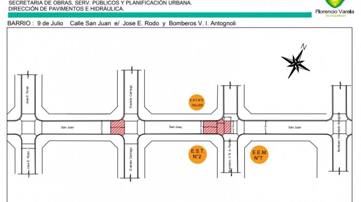 Obras para mejor acceso a escuelas en el barrio 9 de Julio